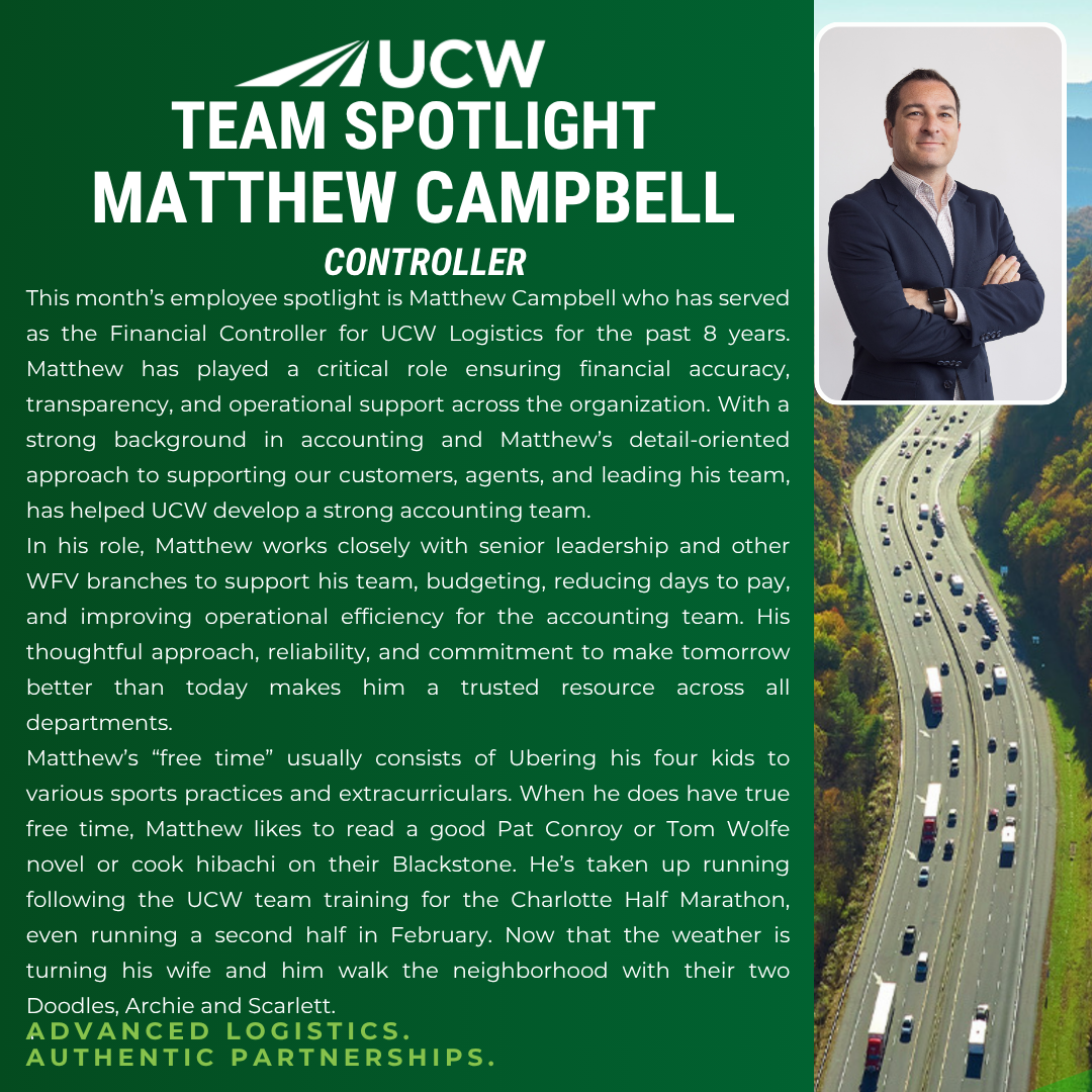 Posting to website for Matthew Employee Spotlight.